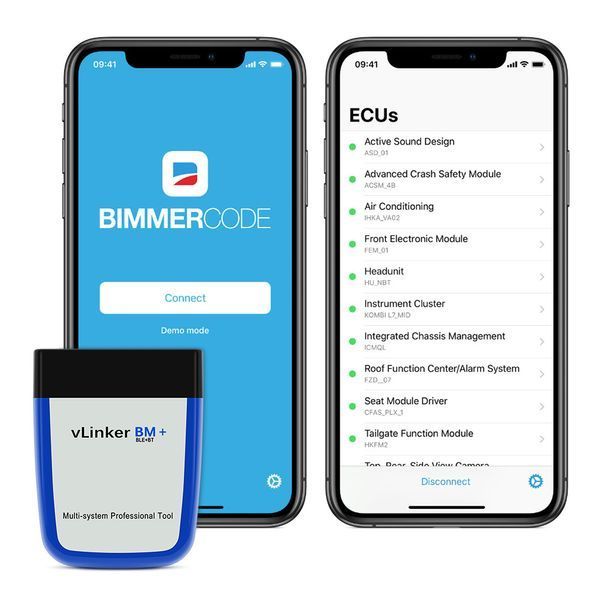 Автосканер Vgate vLinker BM+ ELM327 v2.2 Bluetooth 4.0 для BMW/MINI, Android/iOS B0117 фото