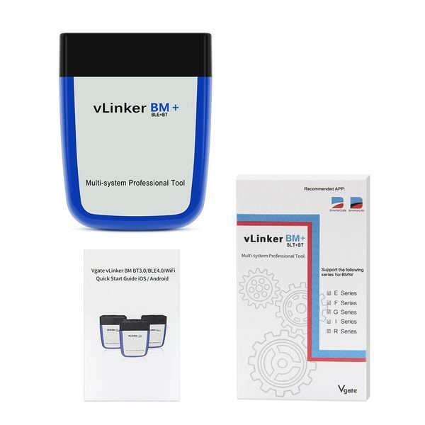 Автосканер Vgate vLinker BM+ ELM327 v2.2 Bluetooth 4.0 для BMW/MINI, Android/iOS B0117 фото
