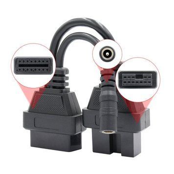 Переходник Mitsubishi Hyundai 12 pin на OBD2 16 pin для диагностики авто A0025 фото