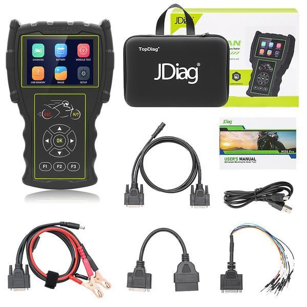 Автосканер JDiag M100 Pro для мотоциклів, скутерів і квадроциклів, OBD2, EFI B0176-1 фото